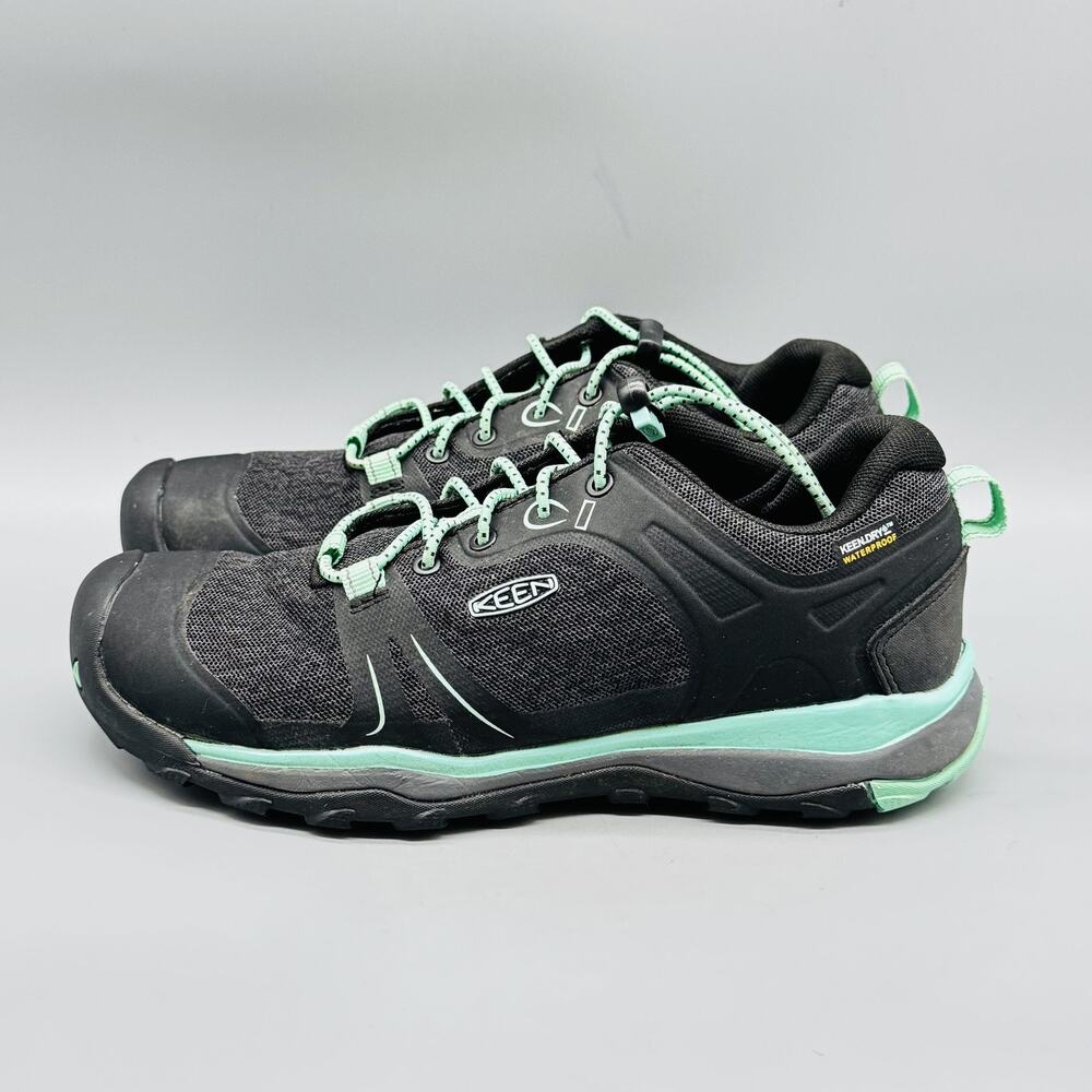 KEEN Shoes Womens 6 Black Mint Waterproof Trail Hiking Low Top Athletic Sneakers - Picture 4 of 10